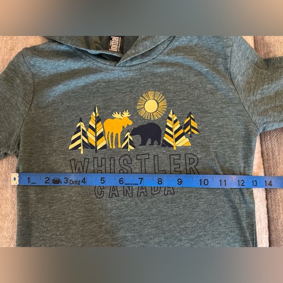 Whistler Mountain Canada Kids Bear & Moose Grey Hooded Long-Sleeve Tee - Picture 5 of 9